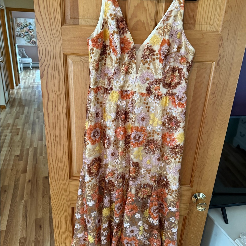 Dress the Population Multicolor Floral Maxi Dress